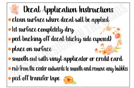 These are instructions on how to apply bought decals. Printable Decal Application Instructions (With images ...