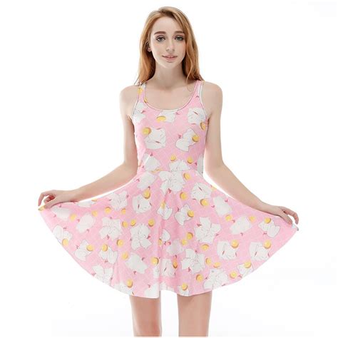2015 Summer Dress Casual Cartoon 3d Printed Dress Women