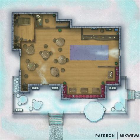 Tavern 20x20 Two Floors Mikwewa Maps On Patreon Pathfinder Maps