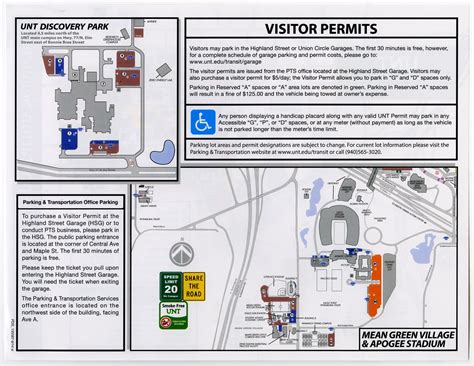 University Of North Texas Campus Map Parking Map 2014