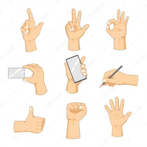 Premium Vector Hand Poses Illustration Collections
