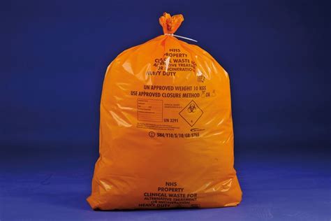Clinical Waste Sacks Orange Case 8rollsx25bags At25m111 James Mutch Ltd