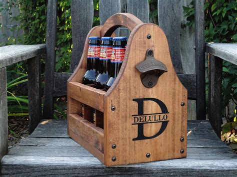 Wooden Beer Tote Personalized Beer Tote By Rusticcreekwoodprod 6495