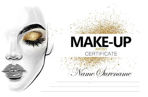Certificado De Artista De Maquillaje Plantilla De Diseño De Diploma De