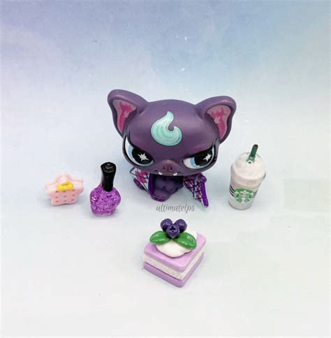 Littlest Pet Shop Lps Punkiest Vampire Bat Purple Accessories