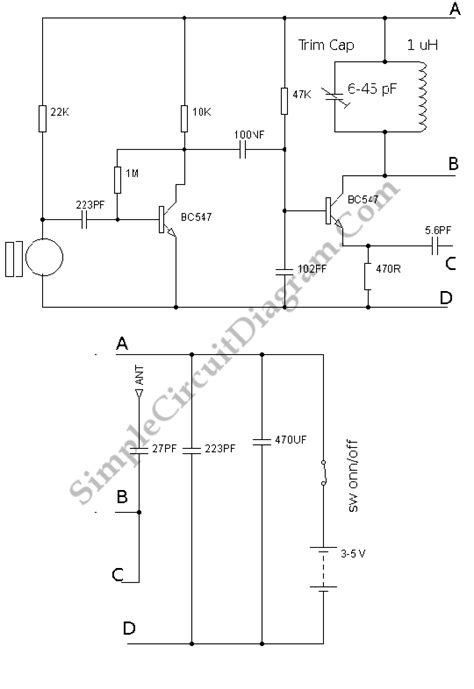 Two Transistors Fm Transmitter Simple Circuit Diagram