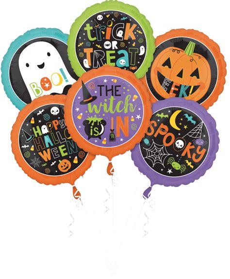 Halloween Friends Foil Balloons Helium Inflation Included 6 Pk
