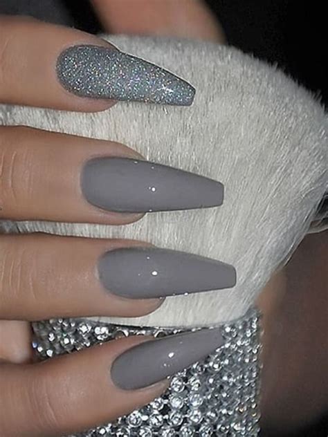 The Best Gray Nail Art Design Ideas Stylish Belles Coffin Nails