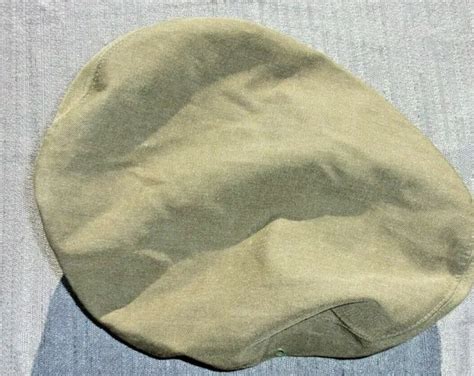 Vintage Military Crown Service Cap Beret Size 7 Serge Green 100 Poly