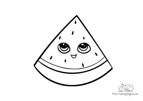 Coloring Page Watermelon With Eyes Free Coloring Pages