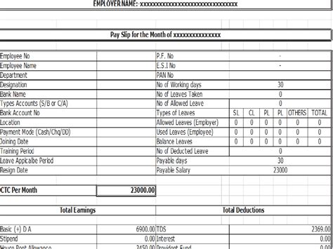 basic payslip template excel download ~ excel templates