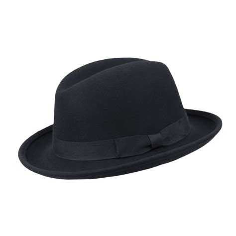 Купить фетровую шляпу Хомбург черного цвета