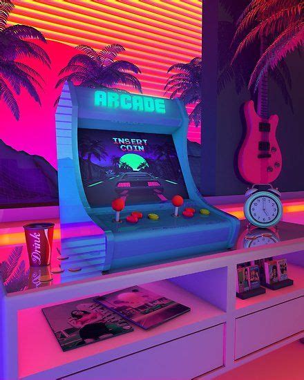 Arcade Dreams Poster By Dennybusyet In 2020 Neon