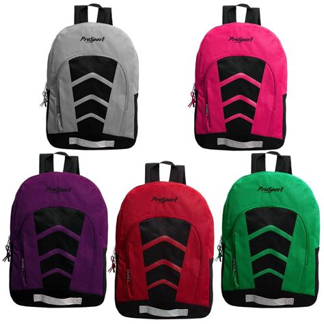 17 Sport Bulk Backpacks In 5 Assorted Colors Wholesale Backpacks