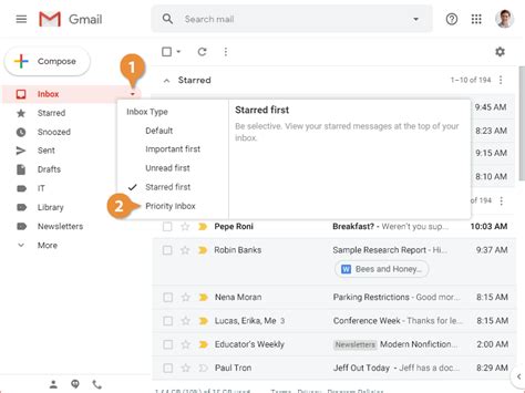 Change Your Inbox Type Customguide