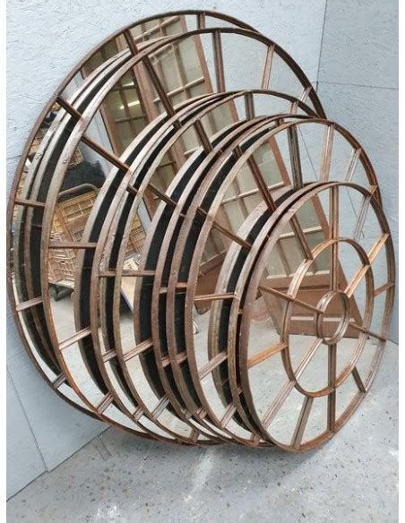 Miroir industriel métallique rond diamètre 105 cm