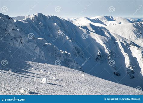 Snowy Winter Mountain Ridge Landscape Stock Photo Image Of Resort