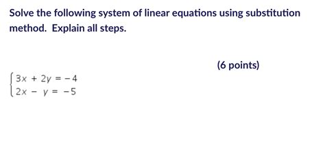 solved solve the following system of linear equations using