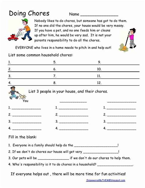 Activities Of Daily Living Skills Worksheets