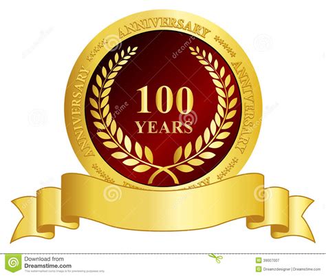 100 Year Anniversary Stamp With Ribbon Stock Vector Illustration Of