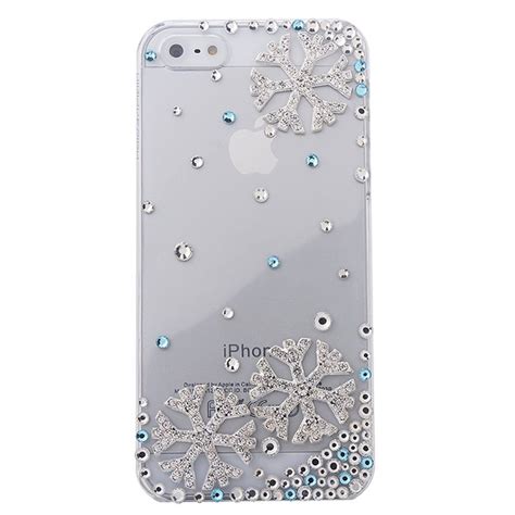 3d Blue Crystal Winter Snowflake Iphone 5 Case Cover For The Snowing