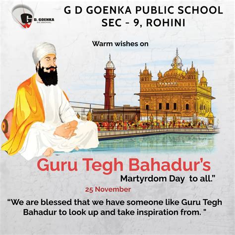 Guru Tegh Bahadur S Martyrdom Day Gd Goenka Rohini
