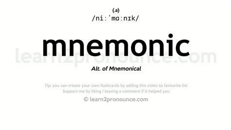 Pronunciation Of Mnemonic Definition Of Mnemonic Youtube
