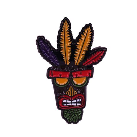 Crash Bandicoot Aku Mask Badge Game Enamel Pin Jewelry Brooch
