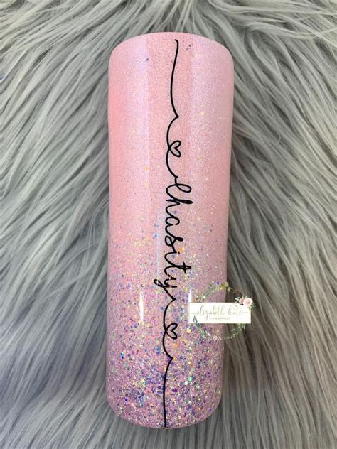 Custom Personalized Pink Silver Glitter Stainless Steel Tumbler