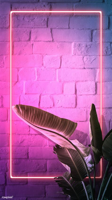 Tropical Pink Neon Lights Phone Screen Wallpaper Premium Image By