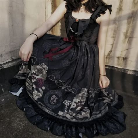 Gotik Tarz Vintage Lolita Jsk Elbise Kad Nlar Japonya Harajuku Cosplay