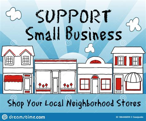 Support Small Business Shop Local Buy Local Stock Vector