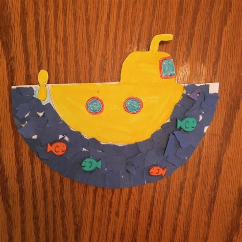 What I Live For Kids Craft Paper Plate Submarine