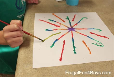 Fireworks Art For Kids With Glue Salt And Watercolors