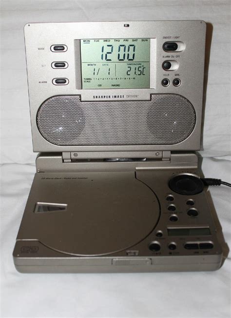 sharper image cd player alarm clock am fm sound soother july 1999 works great 1789884017