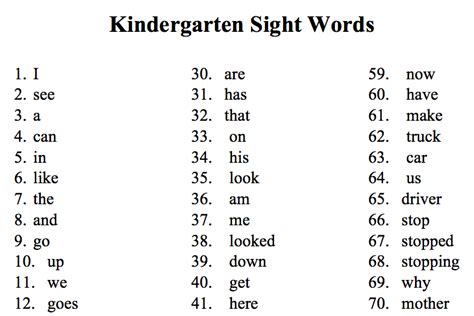 Kindergarten Sight Word Summer Reading Books Paths To