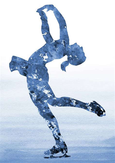 Ice Skating Girl Blue Digital Art By Erzebet S Fine Art America