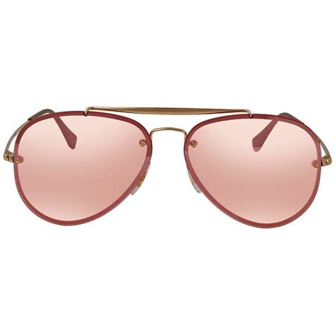 Ray Ban Blaze Avaitor Pink Mirror Aviator Mens Sunglasses Rb3584n