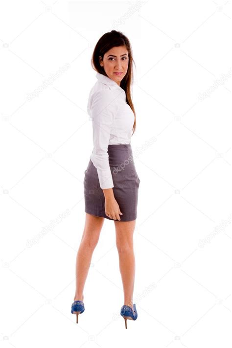 Back Pose Of Woman Looking At Camera — Stock Photo © Imagerymajestic