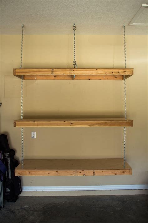 Chain Hooked Wall Mounted Garage Shelves In 2021 Hanging Garage