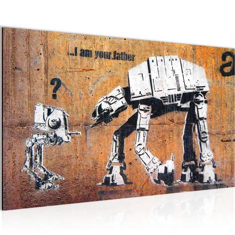 Our decals can be applied and removed simply and easily. Banksy - I am your Father Street Art BILD KUNSTDRUCK - AUF VLIES LEINWAND - XXL DEKORATION 30201P