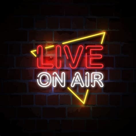 Premium Vector Live On Air Neon Sign Illustration