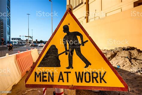 Men At Work Sign Stock Photo Download Image Now Istock