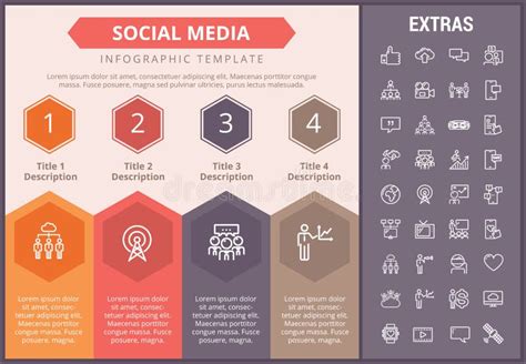 Social Media Infographic Template Elements Icons Stock Vector Illustration Of Analytics