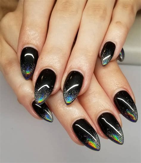 Holographic Nails 🖤 Goth Nails Rainbow Nails Nail Art