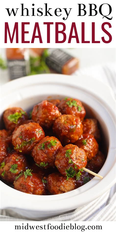 These crockpot meatballs only require 5 ingredients and are always a hit. Slow Cooker Bourbon Whiskey BBQ Meatballs | Recipe (With ...