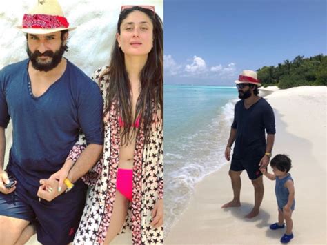 kareena kapoor saif ali khan and taimur on the beach in maldives [photos and videos] ibtimes