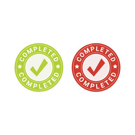 Round Completed Label Vector Round Completed Label Png And Vector