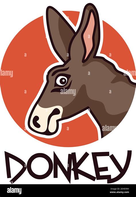 Donkey Logo Isolated On White Background Vector Illustration Stock