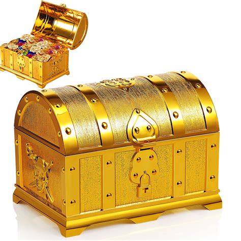 Buy Pirate Treasure Chest Vintage Treasures Collection Storage Box Gold